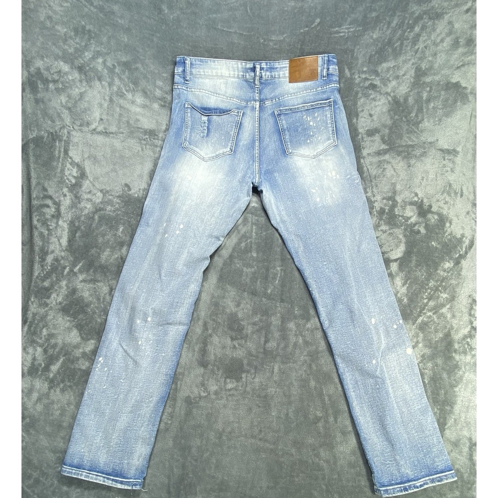 Waimea Jeans Mens 36x30 Patchwork Skinny Fit Patched Studs Grunge Street Denim - Picture 7 of 8
